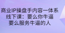 小伟商业IP操盘手线下课，内容很体系值得一学