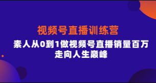 行动派·视频号直播训练营，素人从0到1做视频号